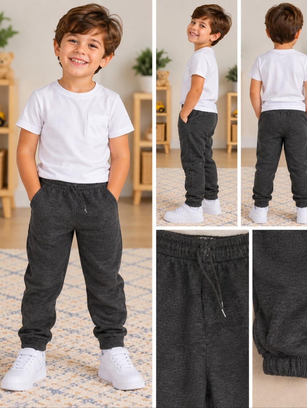 Boys dark grey joggers